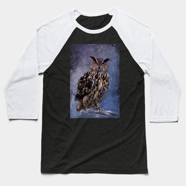 Eagle owl Baseball T-Shirt by ElviraDraat